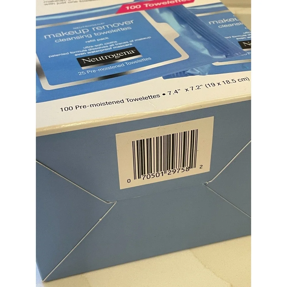 Neutrogena Makeup Remover Cleansing Towelettes‎ 100 Count 4 Refills Box Damage